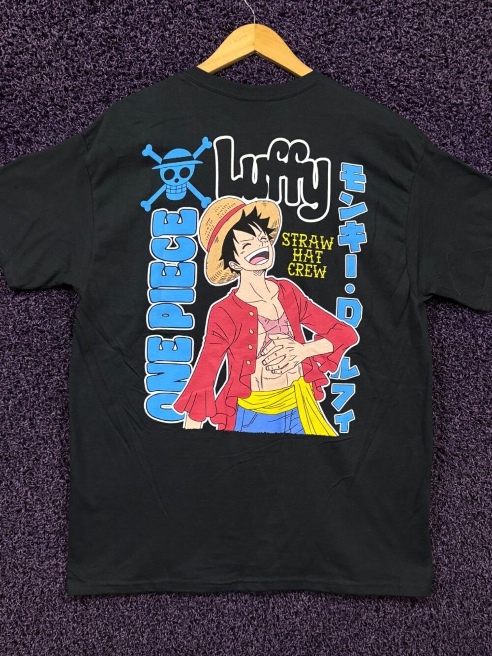 Monkey D Luffy Straw Hat Crew Captain One Piece T-Shirt L